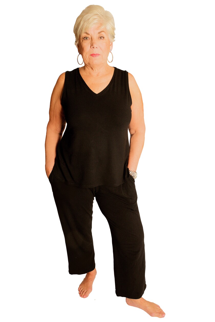 CoolRevolution pajamas are available in T-shirts, tank tops, shorts, and sleep pants. They come in sizes from small to XXXL and in black, ginger, and twilight blue colors.